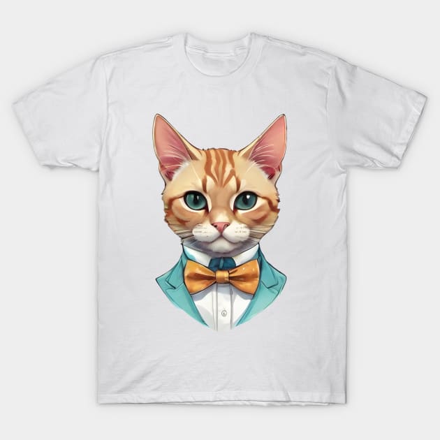 Fancy Cat with Bowtie no.5 T-Shirt by Donperion